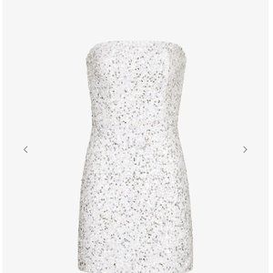 Silver White Sequins Retrofete Mint Condition HEATHER SEQUIN DRESS Size Medium